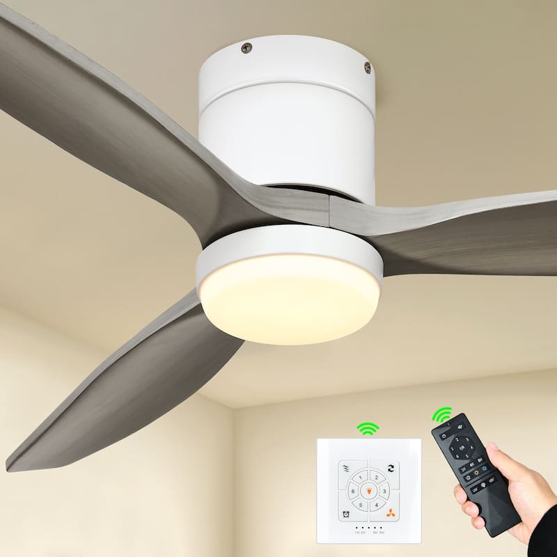 Moasis 52" Low Profile Ceiling Fan with LED Light and Remote Wall